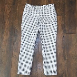 White and Navy Hampton Polka dot cropped pants